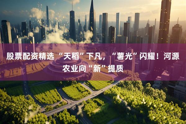 股票配资精选 “天稻”下凡，“薯光”闪耀！河源农业向“新”提质