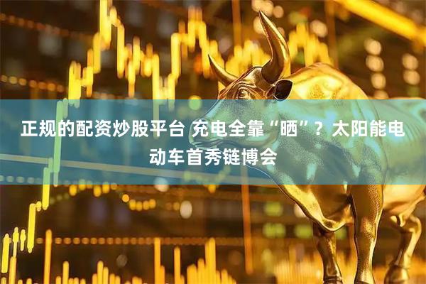 正规的配资炒股平台 充电全靠“晒”？太阳能电动车首秀链博会